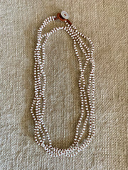 Pearl hand tied and hand knotted necklace